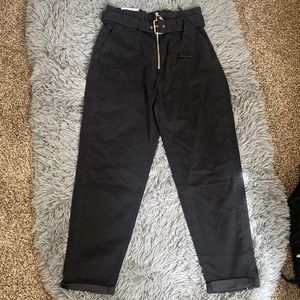 Black jeans with belt